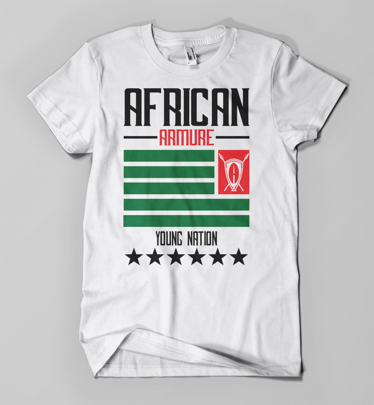T-shrit African Armure Flag d' Ariles De Tizi